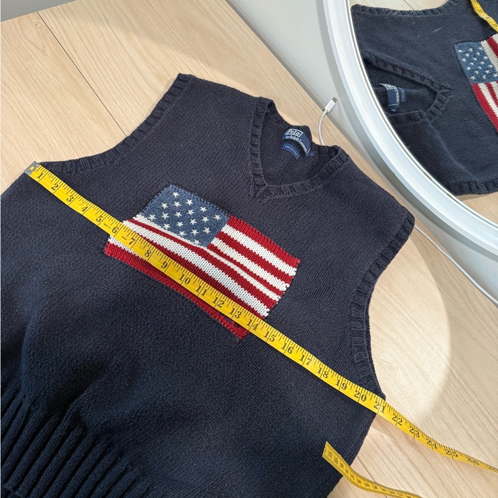 Vintage Polo by Ralph Lauren American Flag Sweater Vest - Picture 5 of 6
